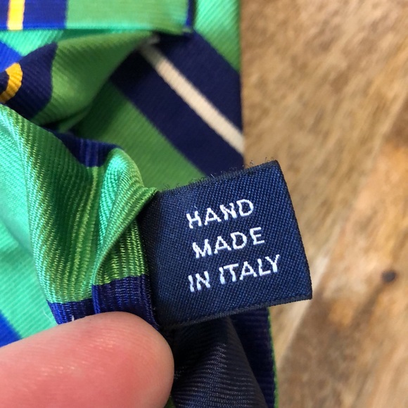 Vtg RALPH LAUREN Tie Diagonal Stripe Silk ITALY Made PREPPY Classic Business - Picture 5 of 14